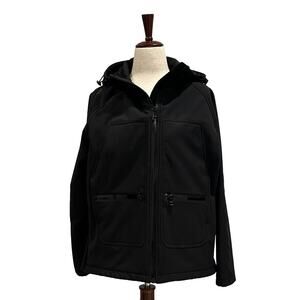 Street/Tech Wear, Goth/Punk, Minimalist Chic Black Karl Lagerfeld Paris Jacket